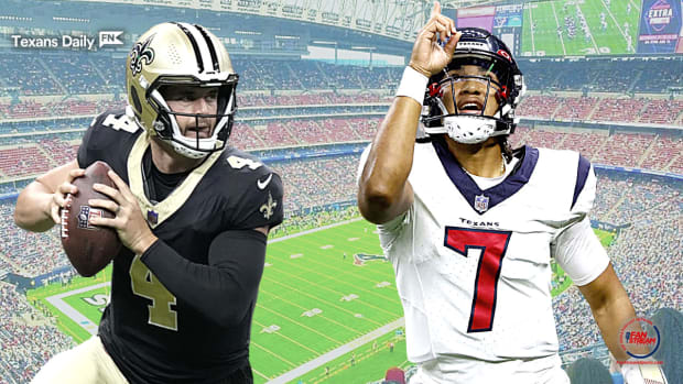 Derek Carr (L) and C.J. Stroud